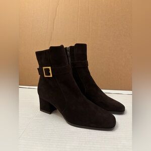 Bally Brown Suede NELL Ankle Boots Size 37.5 (7,7.5)